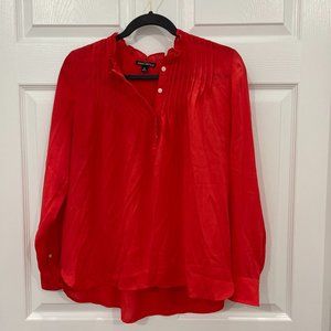 J Crew pintuck top, red size 8